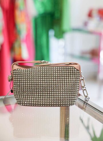 Borsa a tracolla con strass - immagine 2